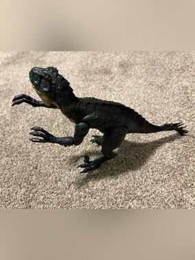 Black Dinosaur Action Figure Toy - Realistic Poseable Lizard Figure